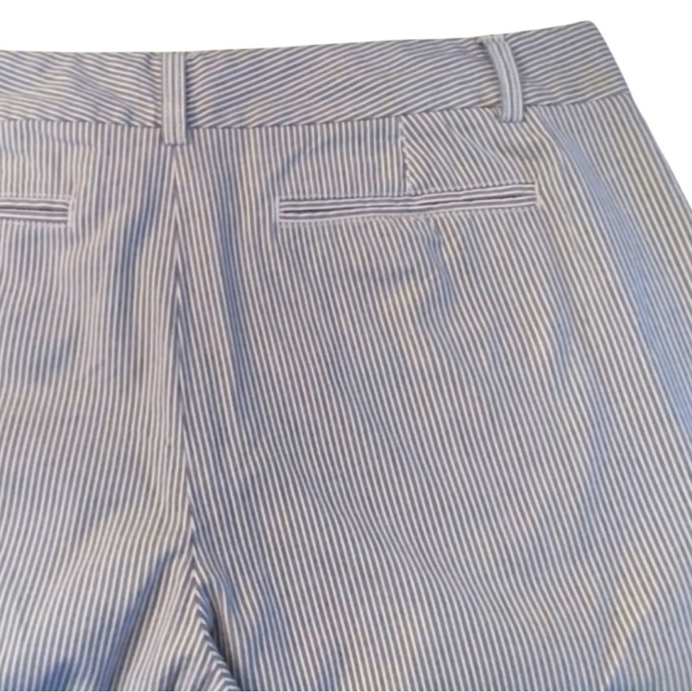 LANDS’ END Seersucker Cropped Pants in Navy/White in Size Fit 2 (16) -- SUMMER!! - Picture 8 of 11